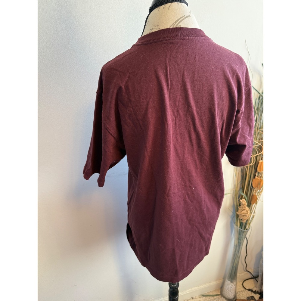 Carhartt Mens Loose Fit Heavyweight Pocket T-Shirt Maroon Burgundy Small‎